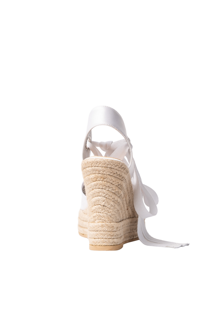 Espadrilles con cintas Saravena 2 blanco para mujer en yute - TROBBIANI Colombia