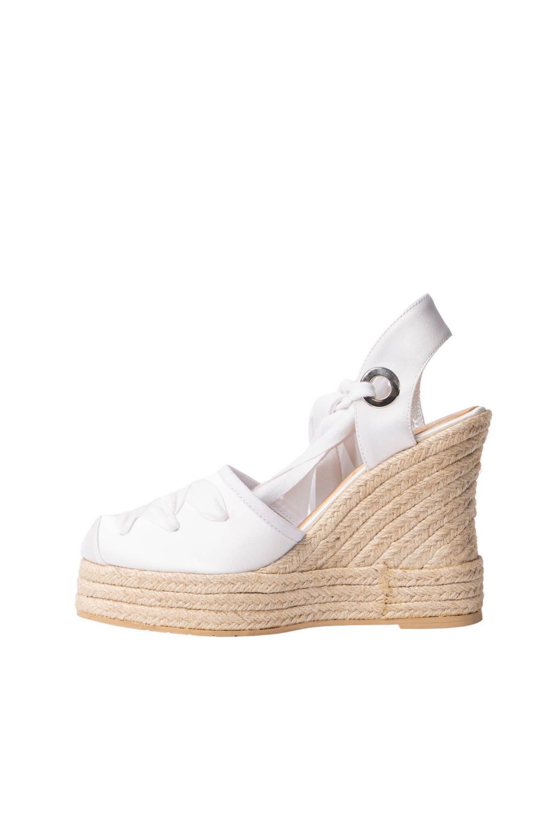 Espadrilles con cintas Saravena 2 blanco para mujer en yute - TROBBIANI Colombia
