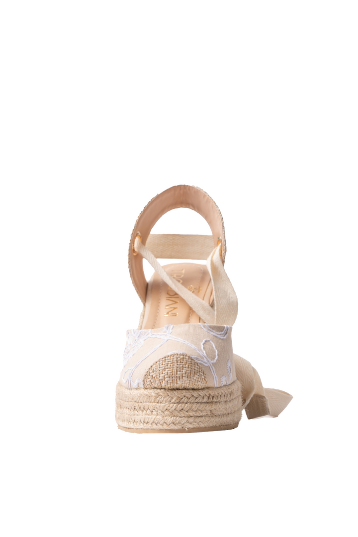 Espadriles Bordadas beige -  para mujer en yute - TROBBIANI Colombia