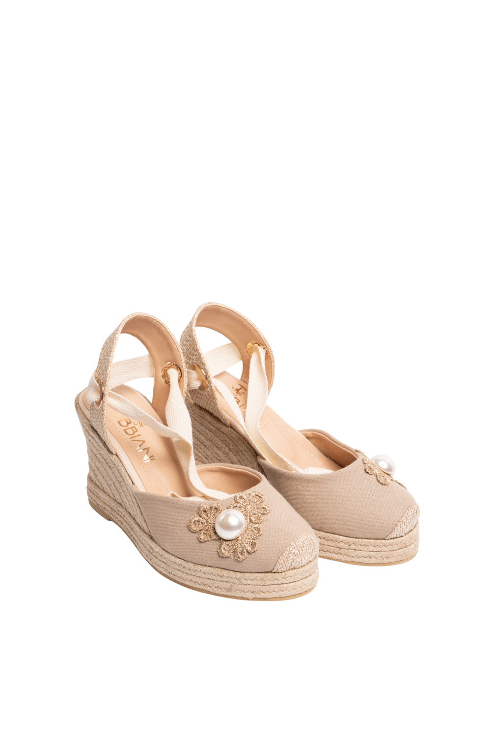 Espadrile decorada taupe -  para mujer - TROBBIANI Colombia