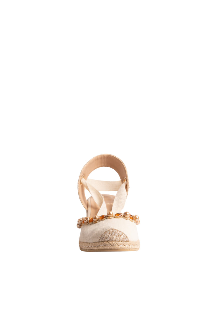 Espadrile recamado beige -  para mujer - TROBBIANI Colombia