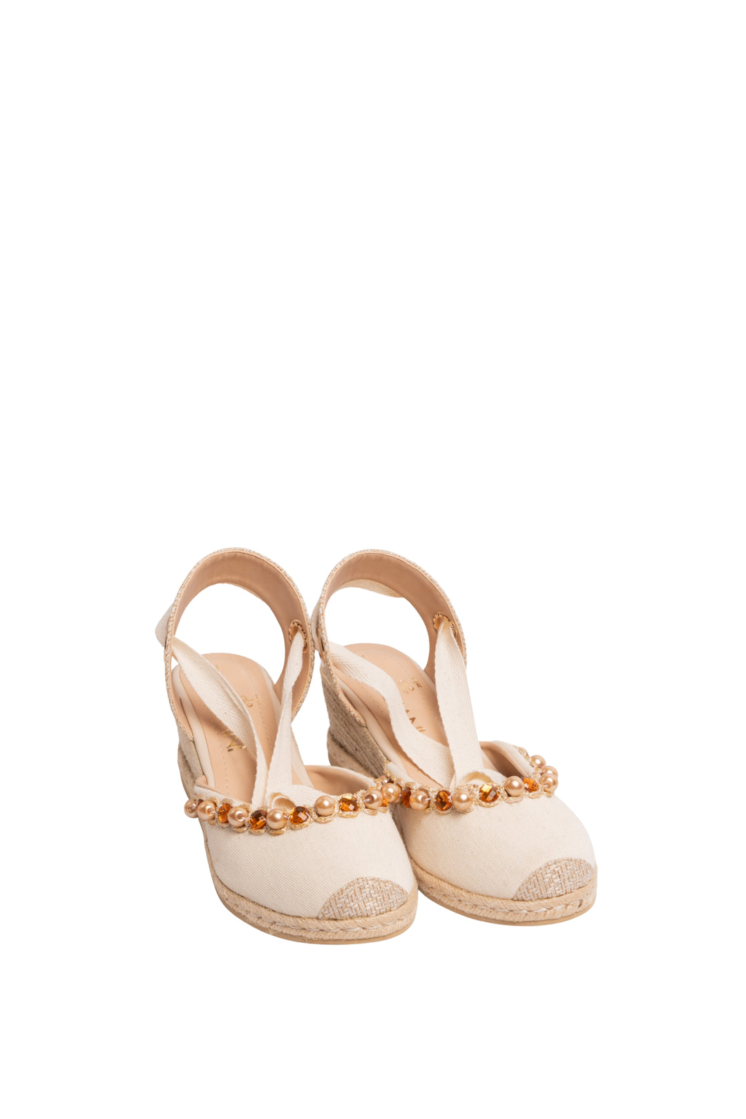 Espadrile recamado beige -  para mujer - TROBBIANI Colombia