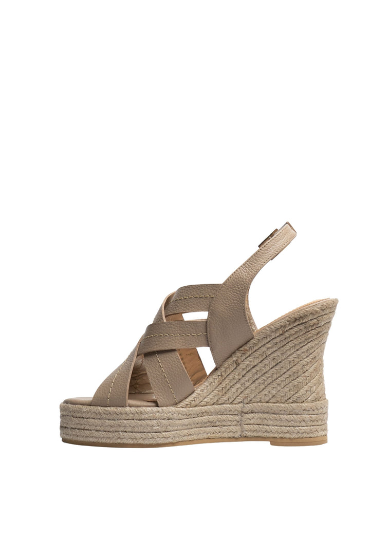 Plataformas en cuero - Buenavista taupe para mujer en yute - TROBBIANI Colombia