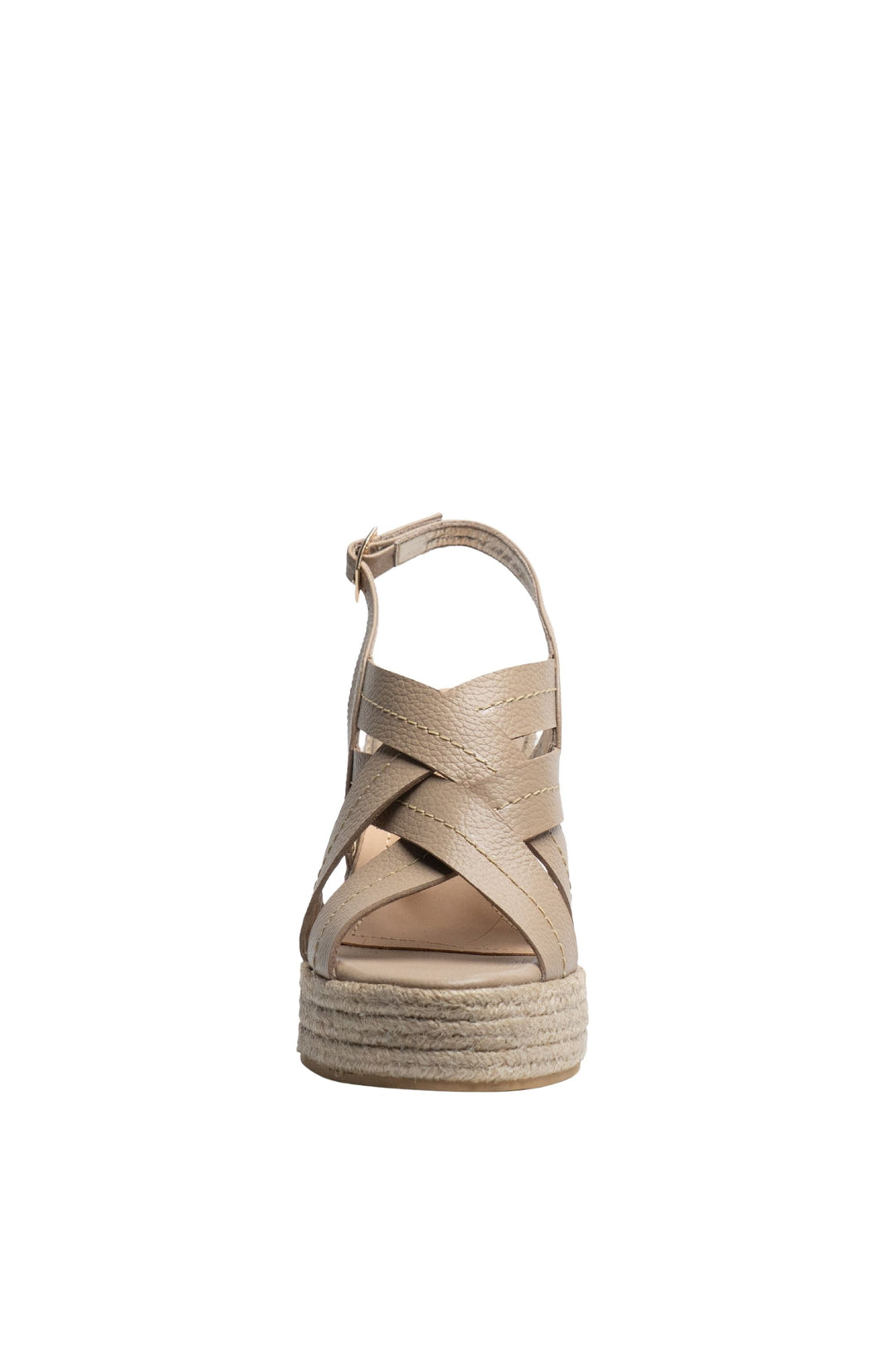 Plataformas en cuero - Buenavista taupe para mujer en yute - TROBBIANI Colombia