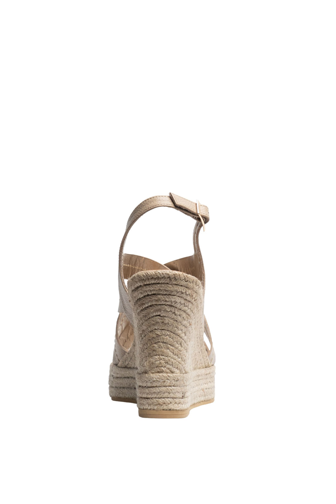 Plataformas en cuero - Buenavista taupe para mujer en yute - TROBBIANI Colombia