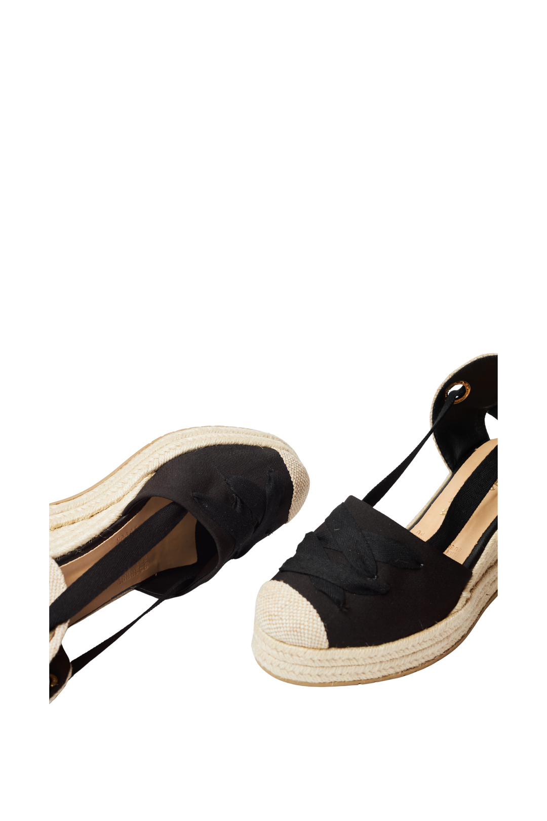 Espadrilles con cinta Saravena negro para mujer en yute - TROBBIANI Colombia