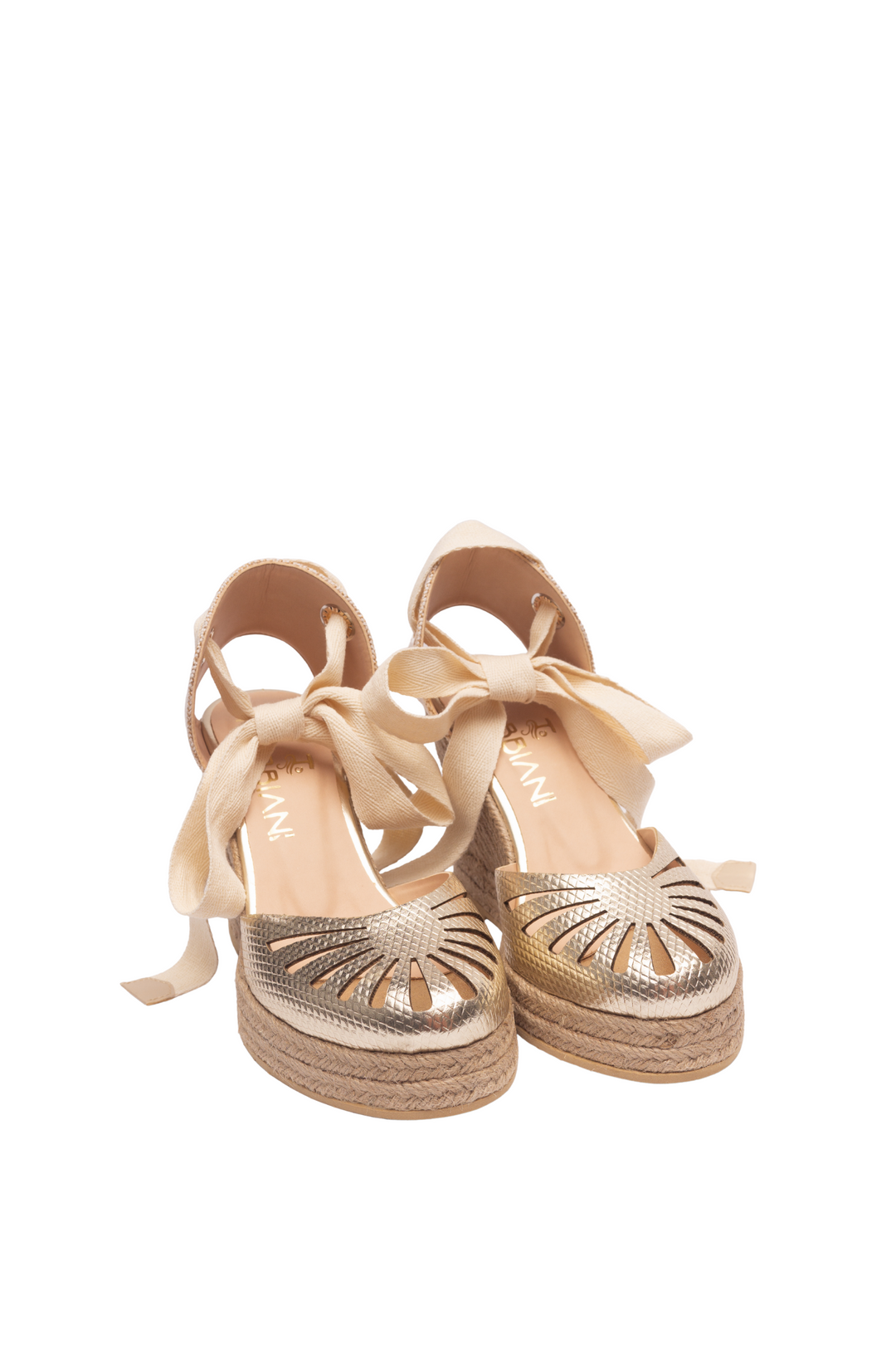 Plataformas en cuero luxury - dorado para mujer - TROBBIANI Colombia