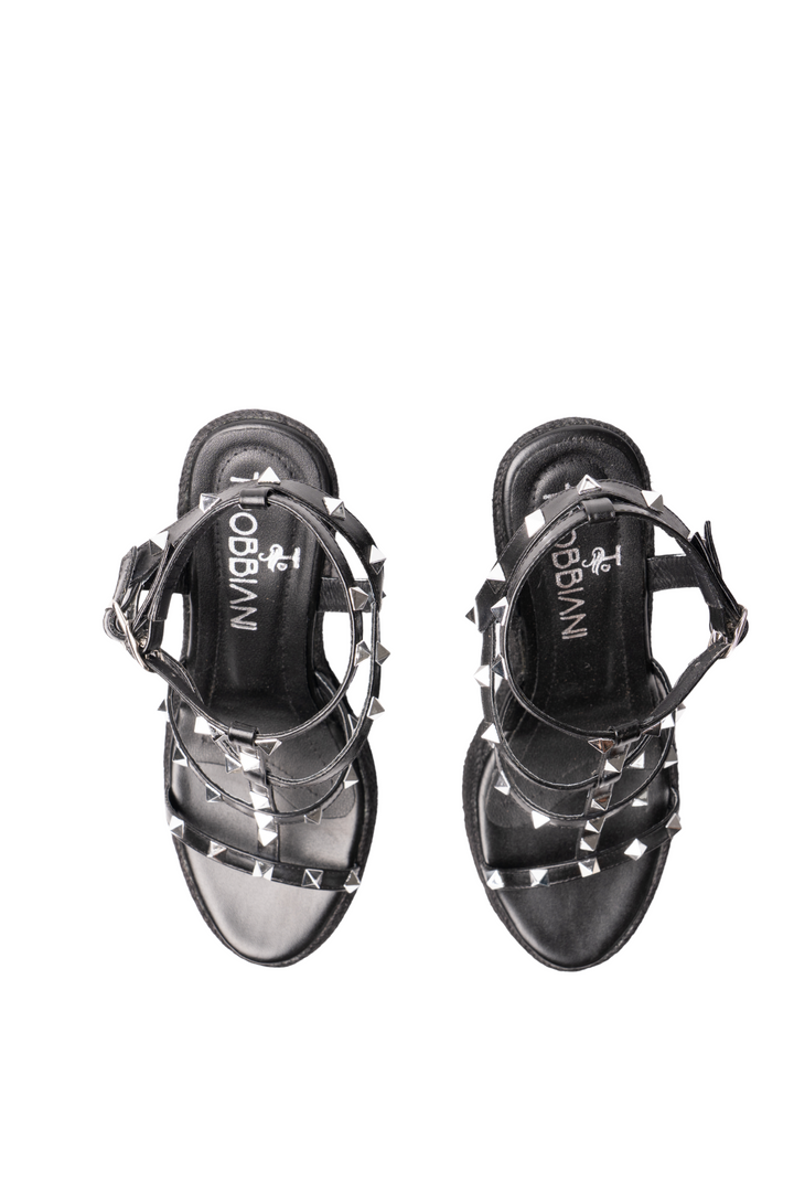 Plataformas en cuero Paipa negro para mujer en yute negro - TROBBIANI Colombia