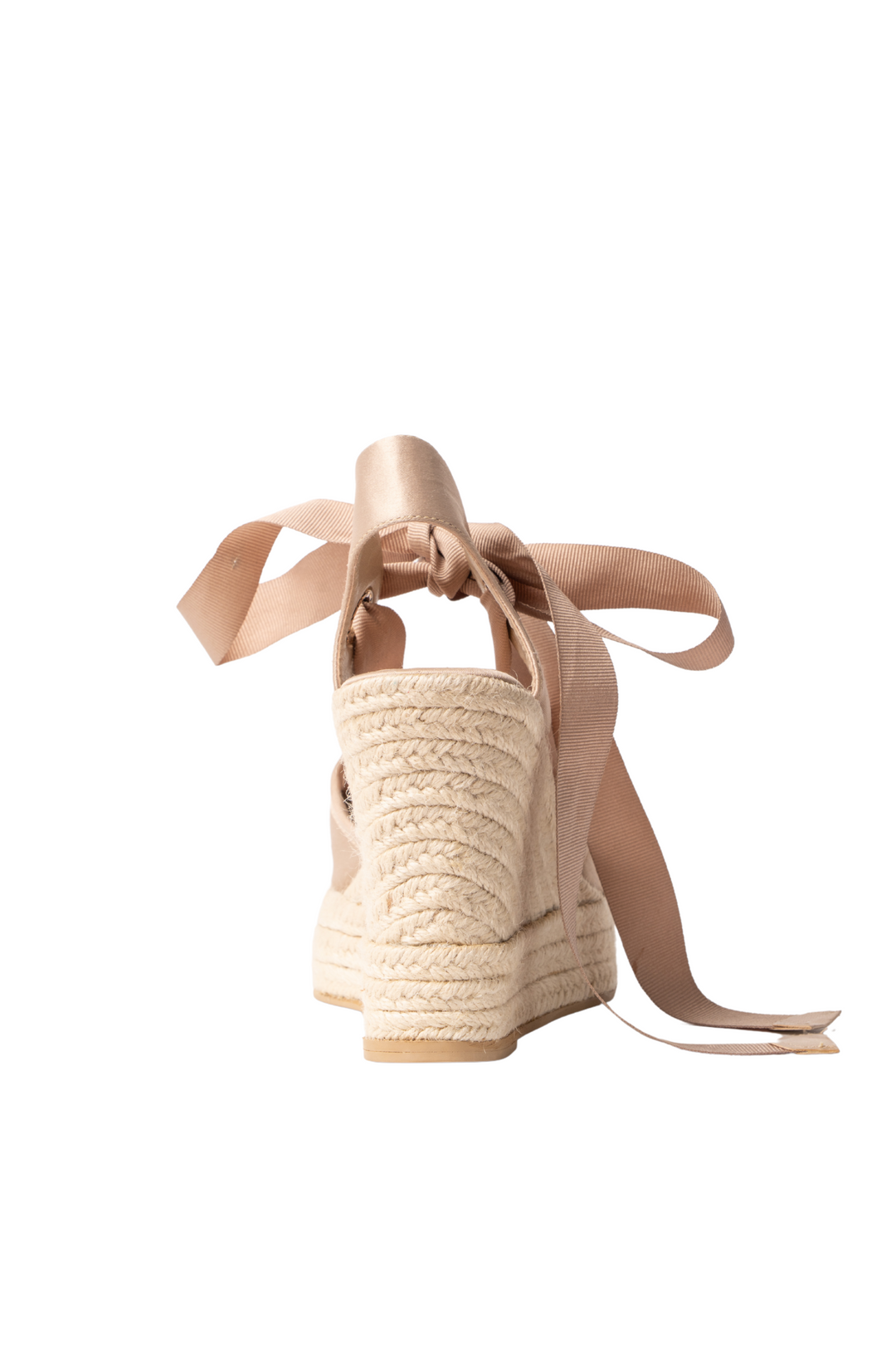 Espadrilles con cintas Saravena 2 champagne para mujer en yute - TROBBIANI Colombia
