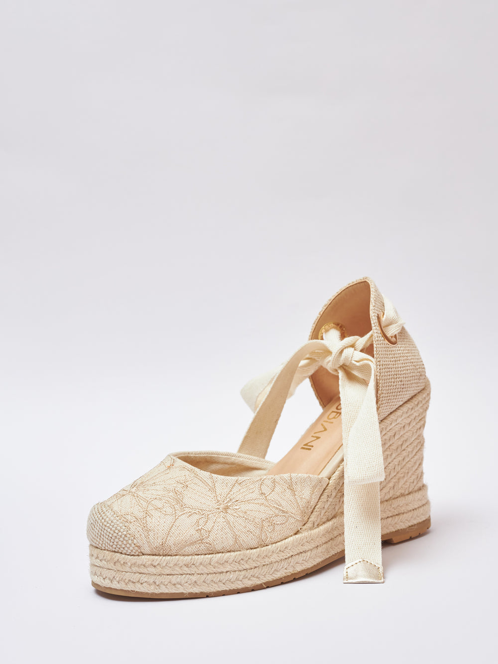 Espadrilles bordadas beige - Chicamocha beige para mujer en yute - TROBBIANI Colombia