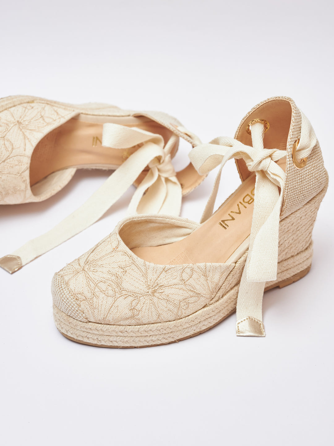 Espadrilles bordadas beige - Chicamocha beige para mujer en yute - TROBBIANI Colombia